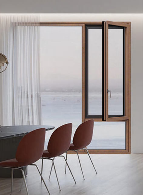 JT-120 ALUMINUM-CLAD WOOD INWARD CASEMENT WINDOW (SCREEN INCLUDED)