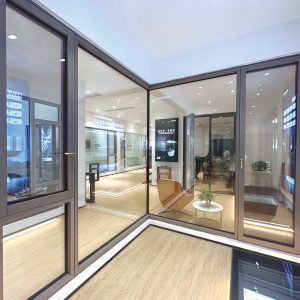 JT116 Aluminium Clad Timber Tilt and Turn Window with Inward Opening Flyscreen